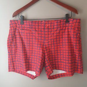 Under Armour Women's Red and Blue Plaid Shorts Size 16